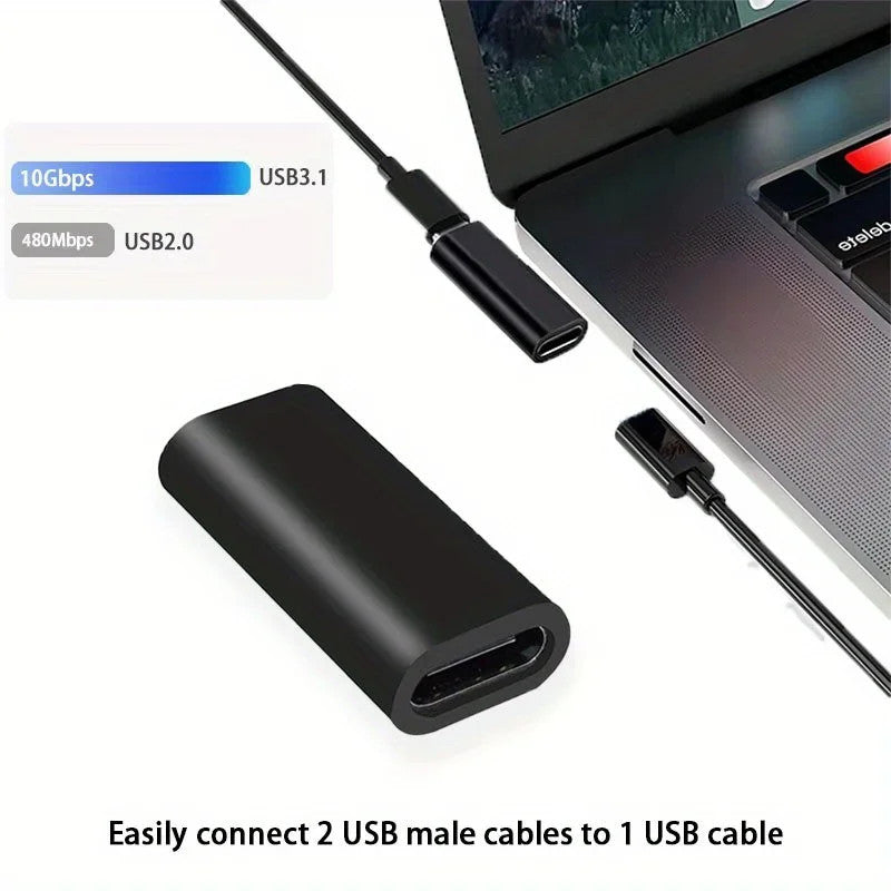 USB-C Female to Female Extension Coupler Adapter Fast Data Convert Connector