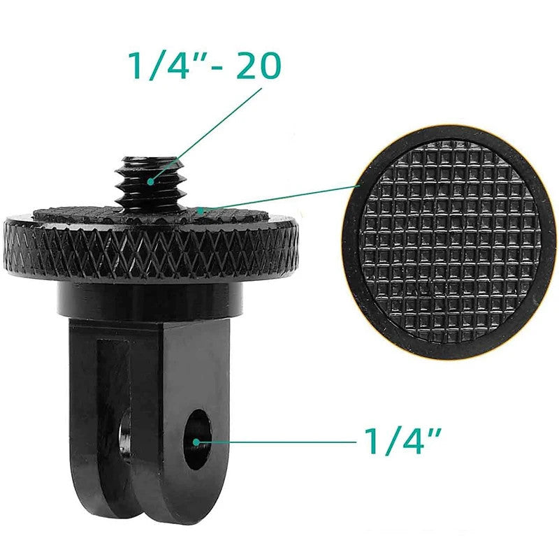 1/4" Screw Tripod Adapter Mount 360° For Gopro Hero 13/12 Insta360 Action Camera