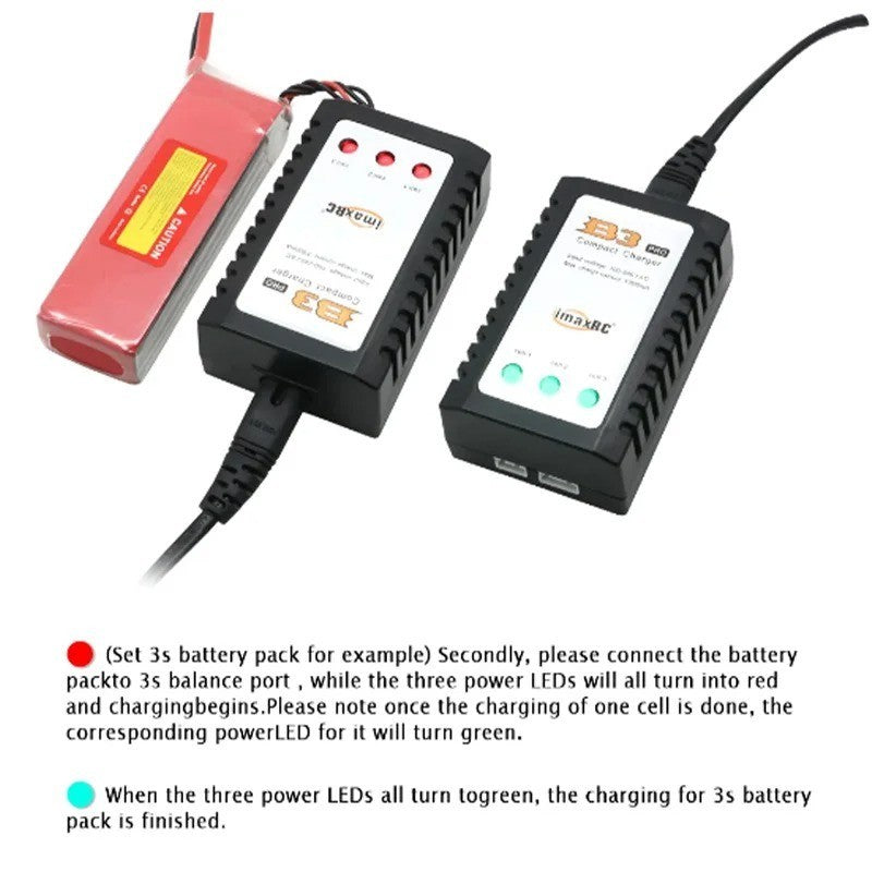 1/2 PCS B3 Battery Charger For LIPO 2s 3s 7.4v 11.1v Lithium Polymer Battery