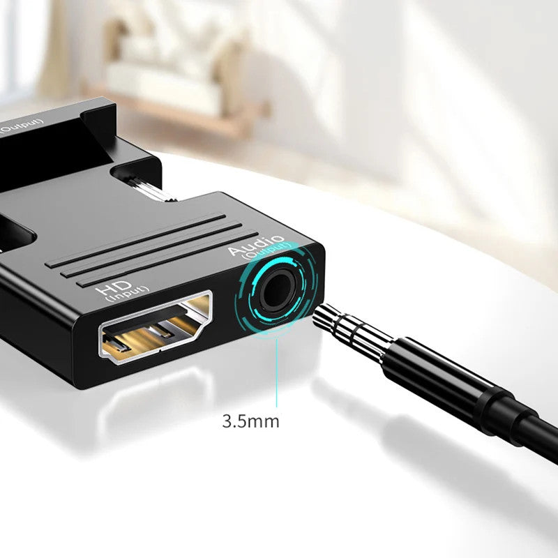 HDMI Female to VGA Male Video Adapter Converter Cable with Audio for PC TV Box