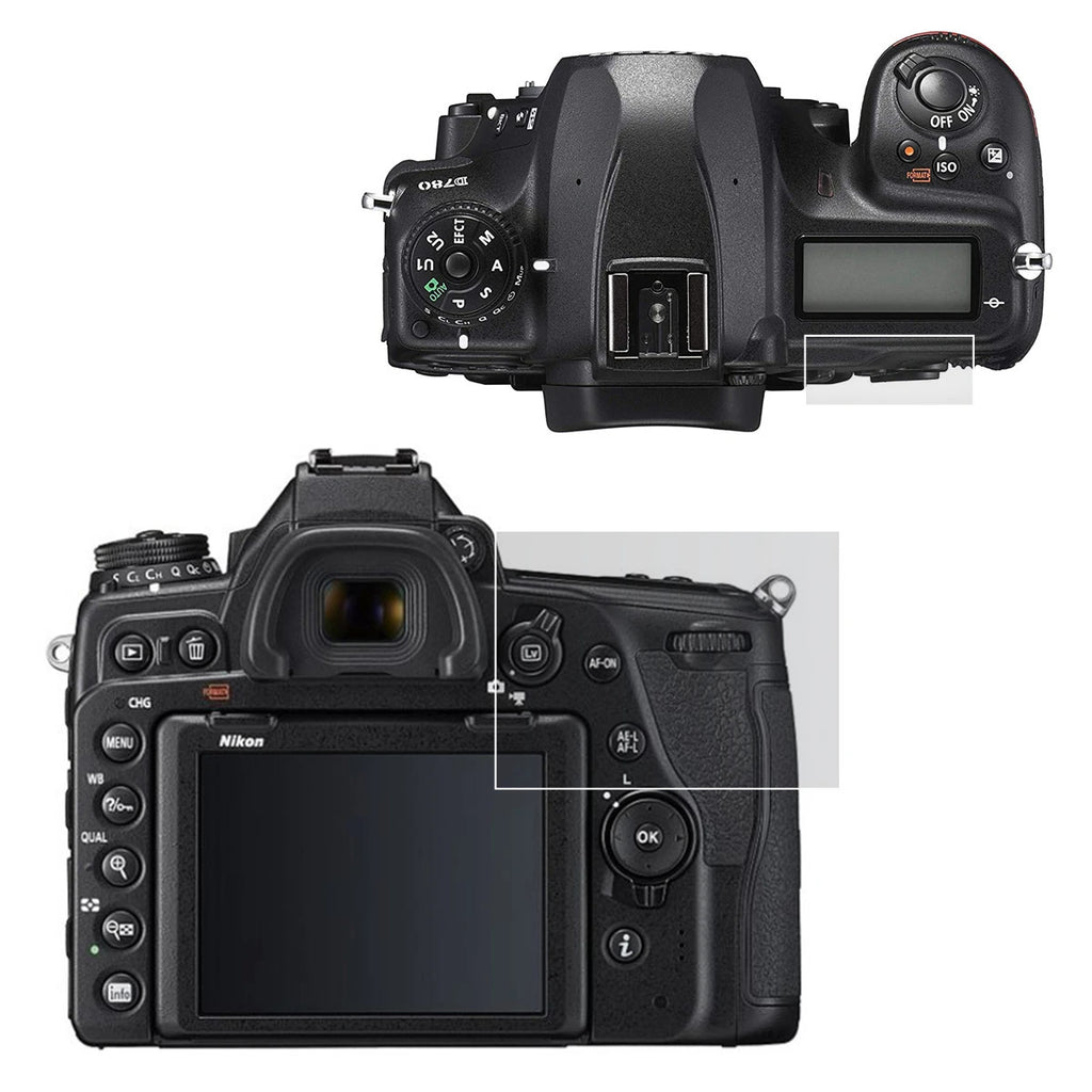 Tempered Glass Main + Top Screen Protector Protective Film for Nikon D780 DSLR