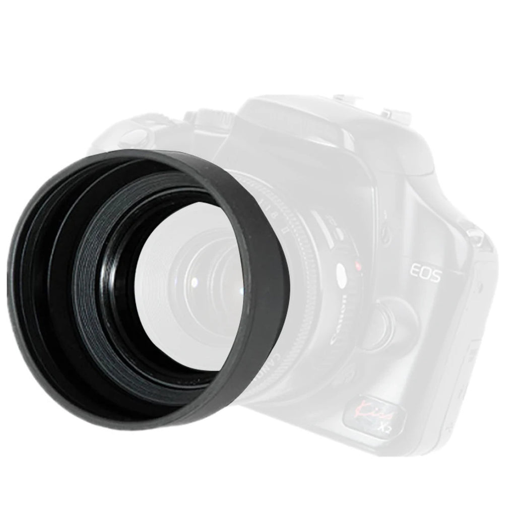 3in1 Collapsible Rubber Lens Hood 49-82mm Universal Canon Nikon Sony DSLR Camera