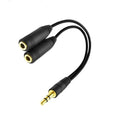 Dual Headphone Adapter 3.5mm Y Splitter Audio Cable Male to 2 Female PC Aux Cord