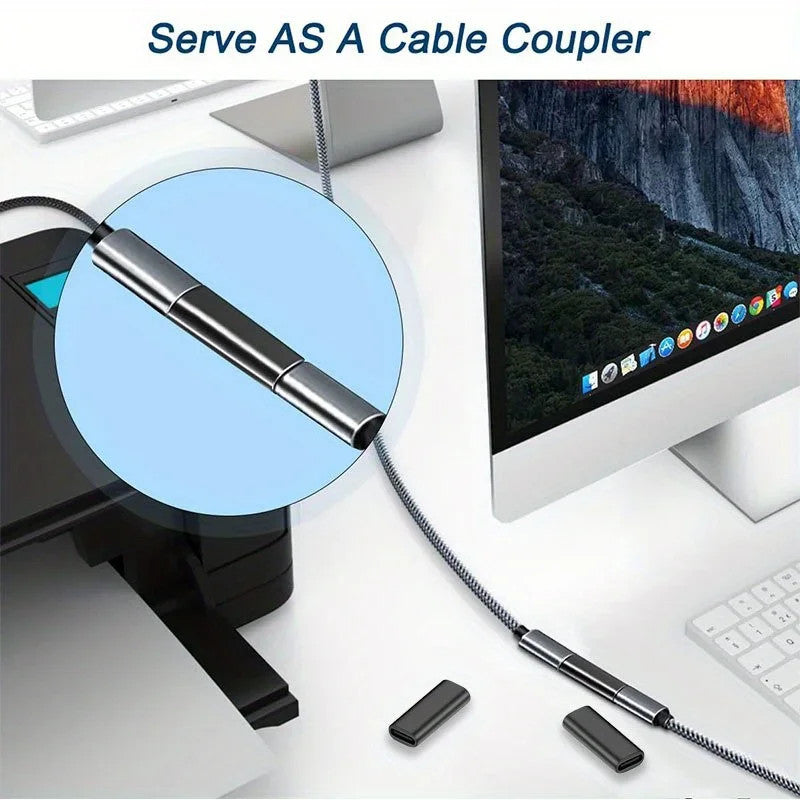 USB-C Female to Female Extension Coupler Adapter Fast Data Convert Connector