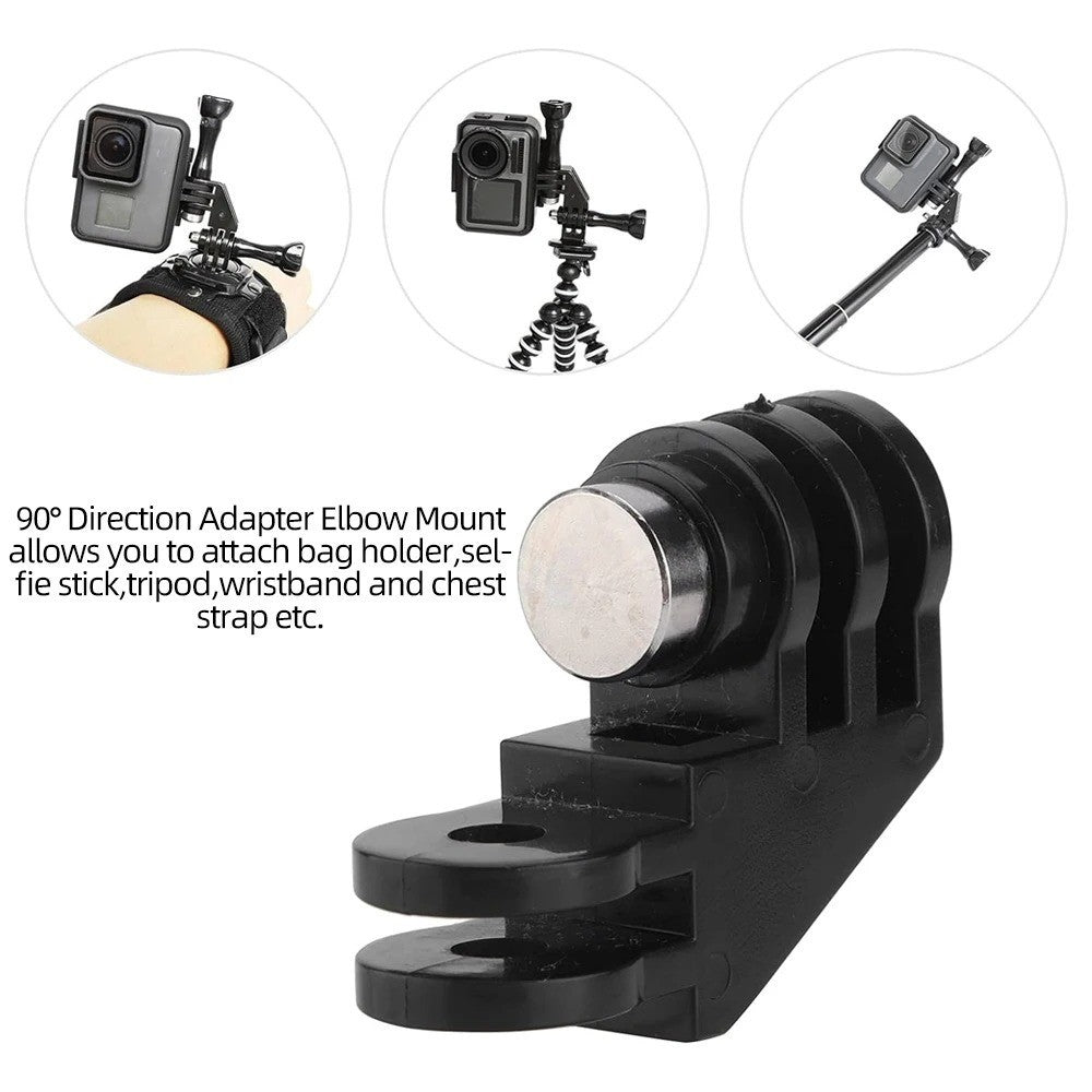 90 Degree Direction Adapter Elbow Mount For GoPro Hero 13 12 11 10 9 DJI Action