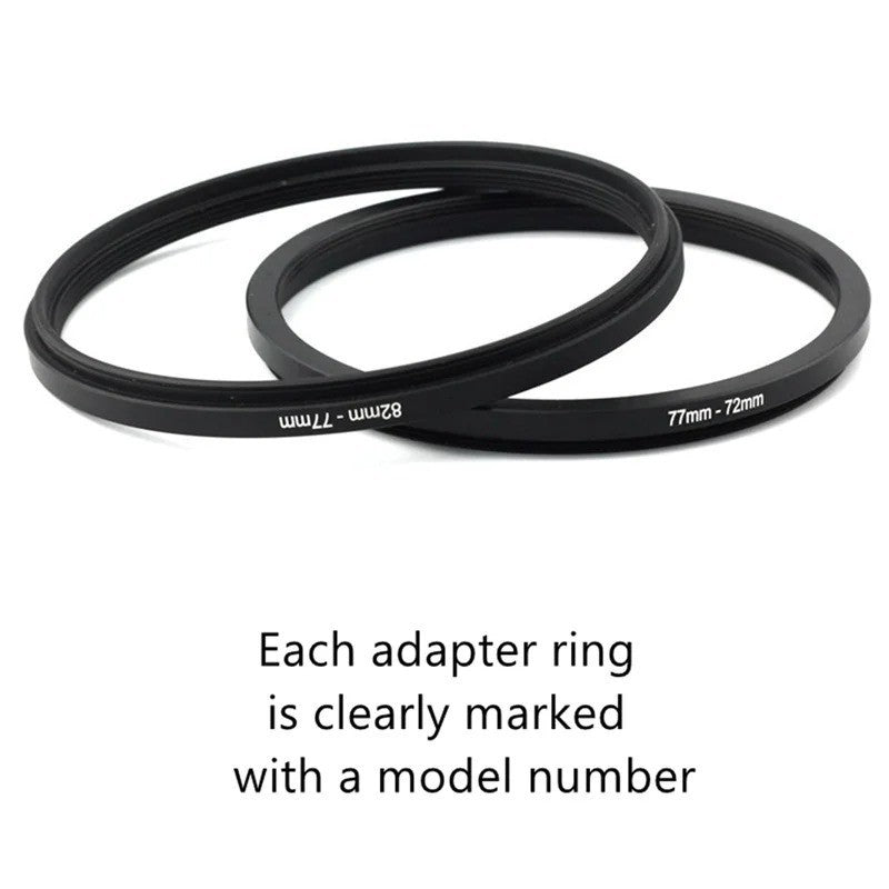 18 Pcs Filter Ring Adapter Set Lens Metal Stepping Rings Step Up Down Lenses