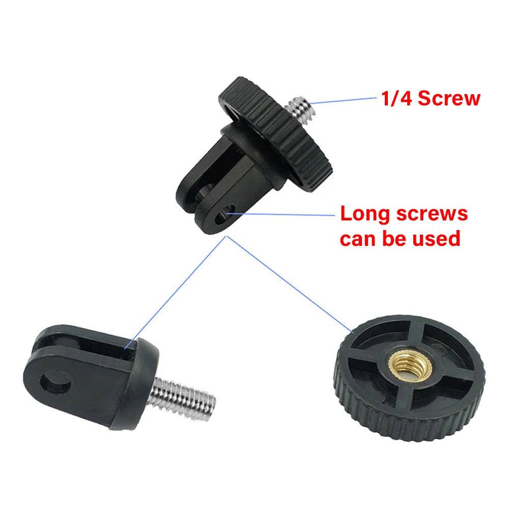 1/4 Inch Screw Tripod Adapter 360 Rotating Mount Holder for GoPro Insta360 DJI