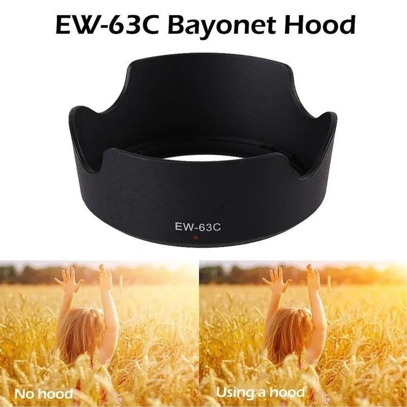 EW-63C Lens Hood for Canon EF-S 18-55mm f/3.5-5.6 IS STM 58mm EW63C