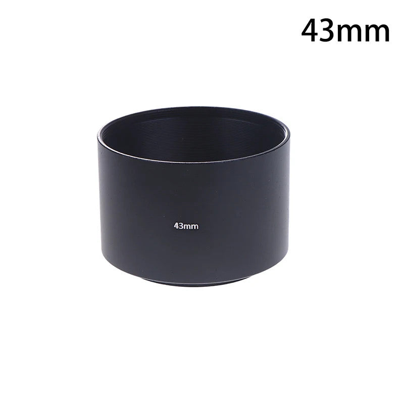 Universal Long Metal Lens Hood 40.5-77mm Camera Sunshade Screw-In Black Shade