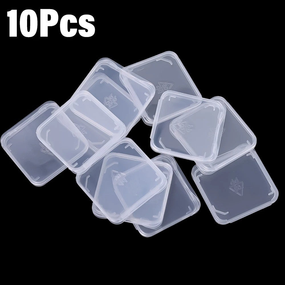 10PCS  Transparent Standard SD SDHC Memory Card Case Holder Box Storage Boxes