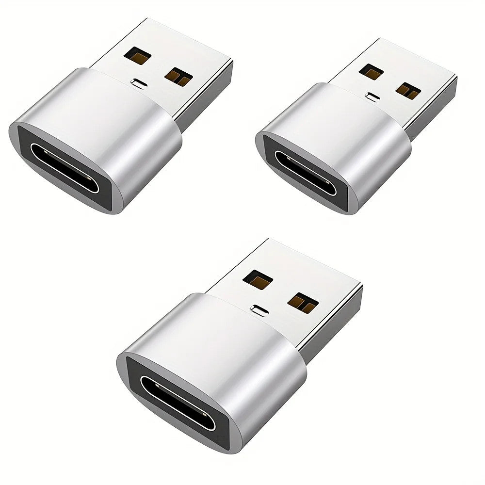 3x USB C to USB Adapter Fast Charging Converter Plug for iPhone Android Phone