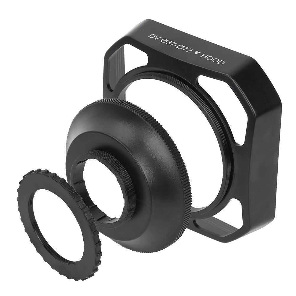 37-72mm Square Tetragonum DV Camcorder Lens Hood Sun Shade Lens Protector