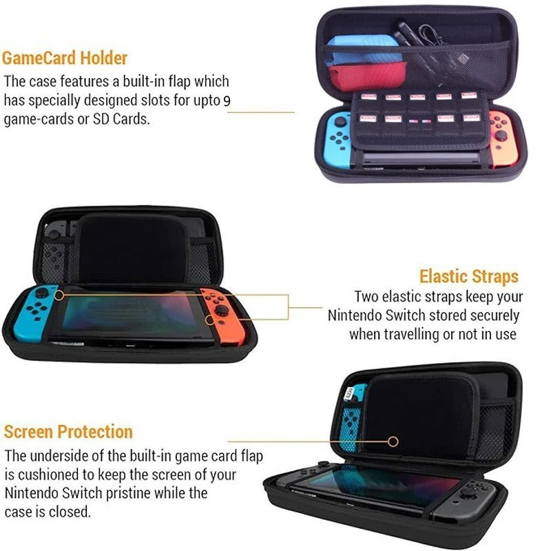 Shockproof Case Black for Nintendo Switch/OLED Hard Shell Cover Carrying Cover