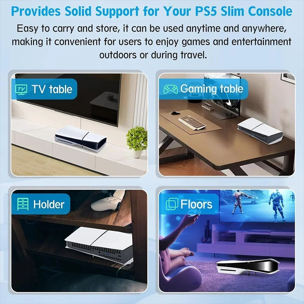 Stand for PS5 Slim & Pro Cooling Feet Horizontal Placement Bracket Holder