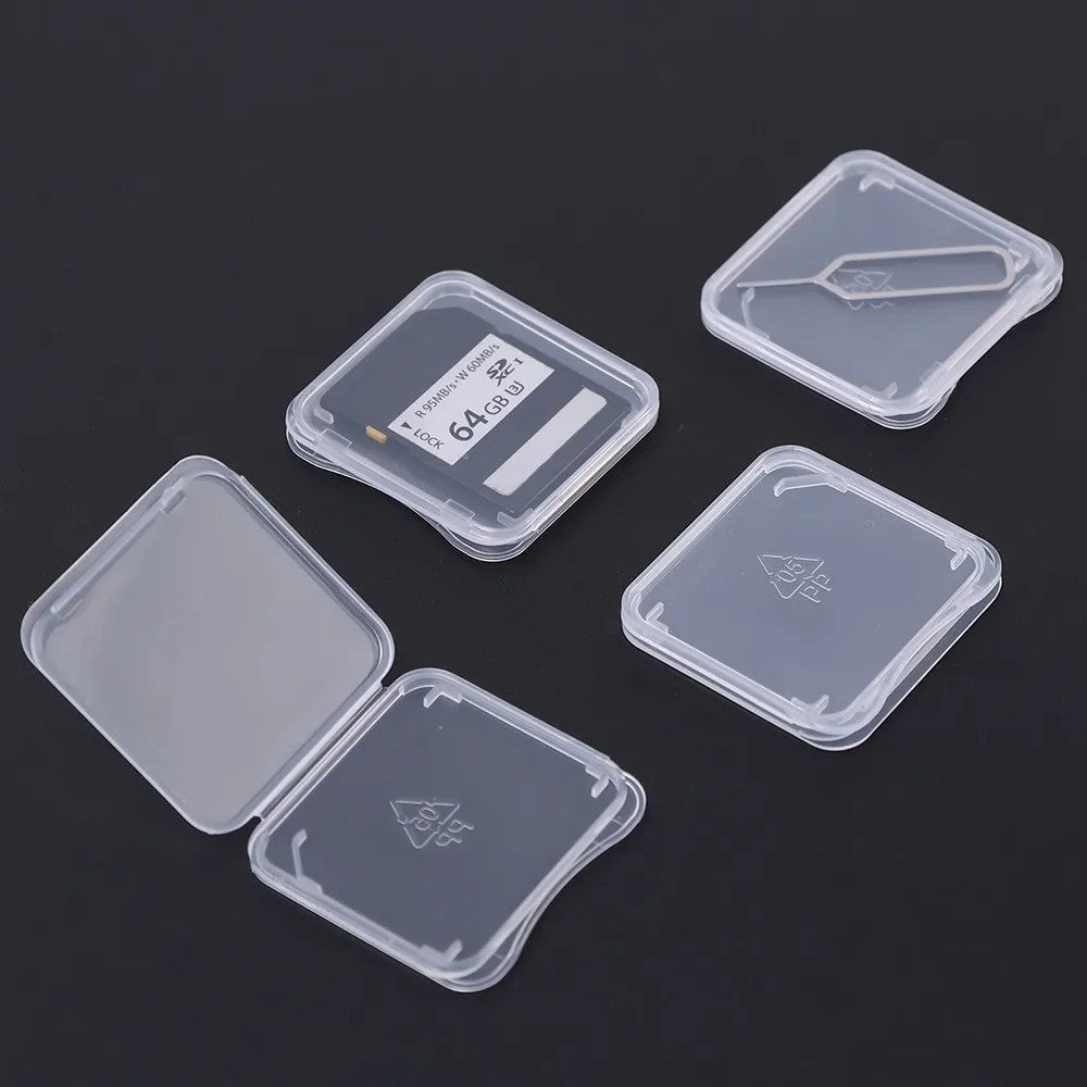 20X SD Card Holder Transparent Plastic Standard SD SDHC Memory Case Storage