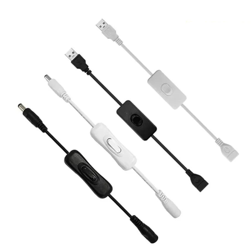 USB DC Male to Female Extension Cable with On Off Switch Toggle Cord LED Lamp