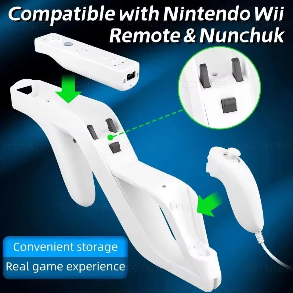 1Pcs Zapper Gun For Nintendo Wii Right Left Remote Controller White Zapper Gun
