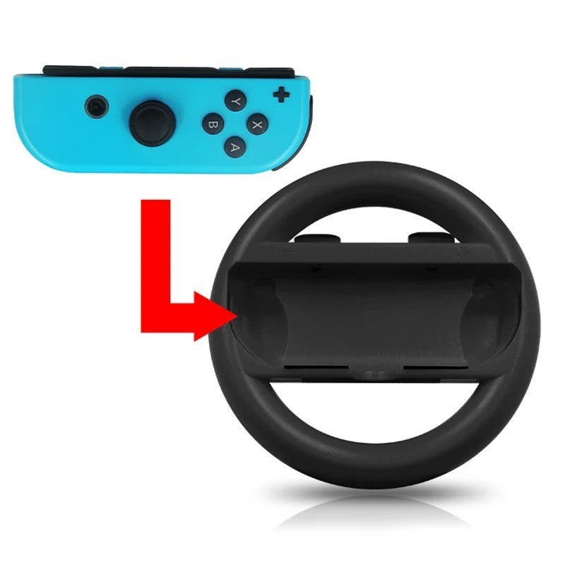 Steering Wheel for Nintendo Switch Mario Kart Red Blue JoyCon Controller 2-Pack