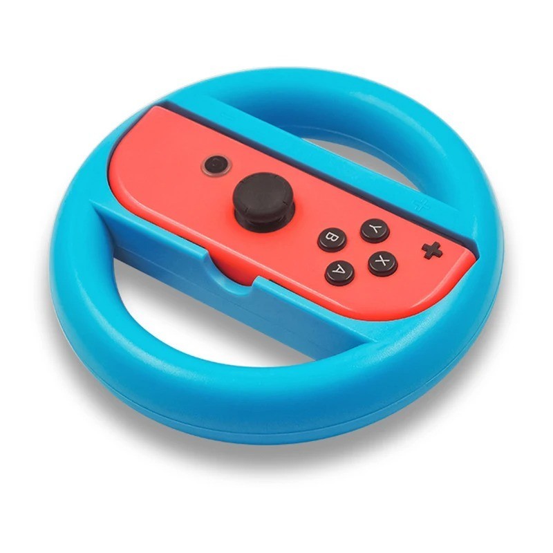 Steering Wheel for Nintendo Switch Mario Kart Red Blue JoyCon Controller 2-Pack
