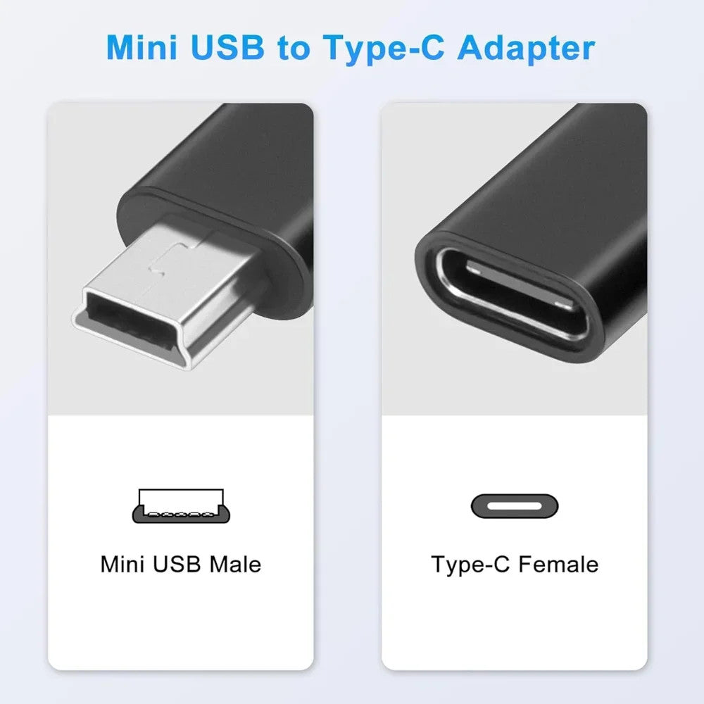 USB-C to Mini USB Adapter Converter Plug for Sony PSP Dash Cam Camera GPS Fast