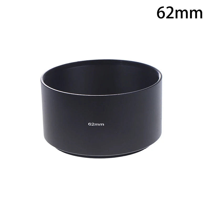 Universal Long Metal Lens Hood 40.5-77mm Camera Sunshade Screw-In Black Shade