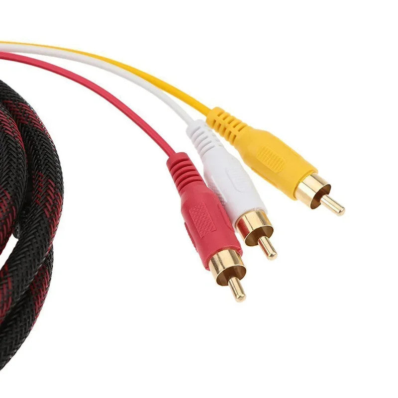 1.5M HDMI to 3 RCA AV Cable 1080P Male Audio Video Cord for HDTV DVD Projector