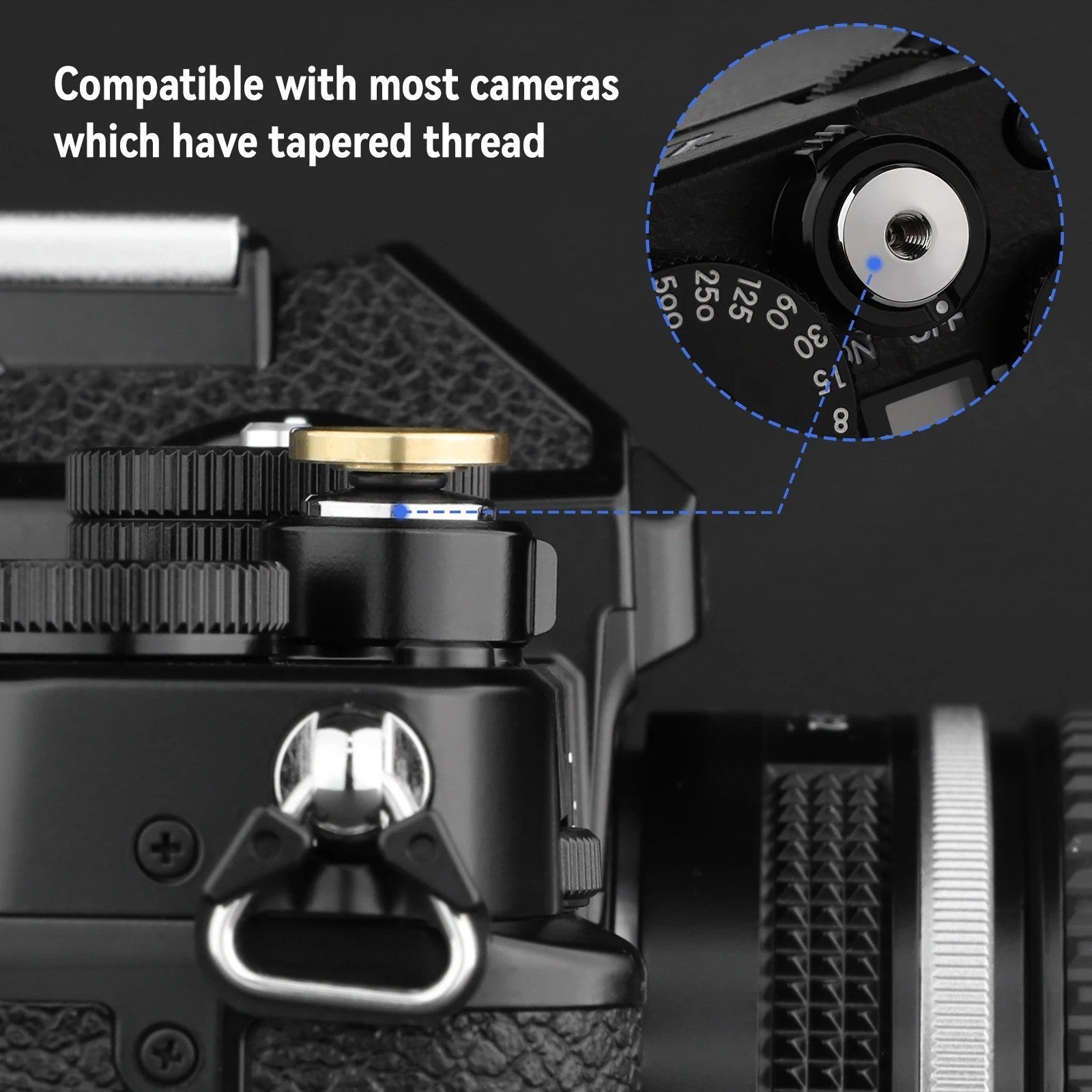 11mm Brass Concave Shutter Release Button for Fuji Fujifilm Leica Nikon Canon D
