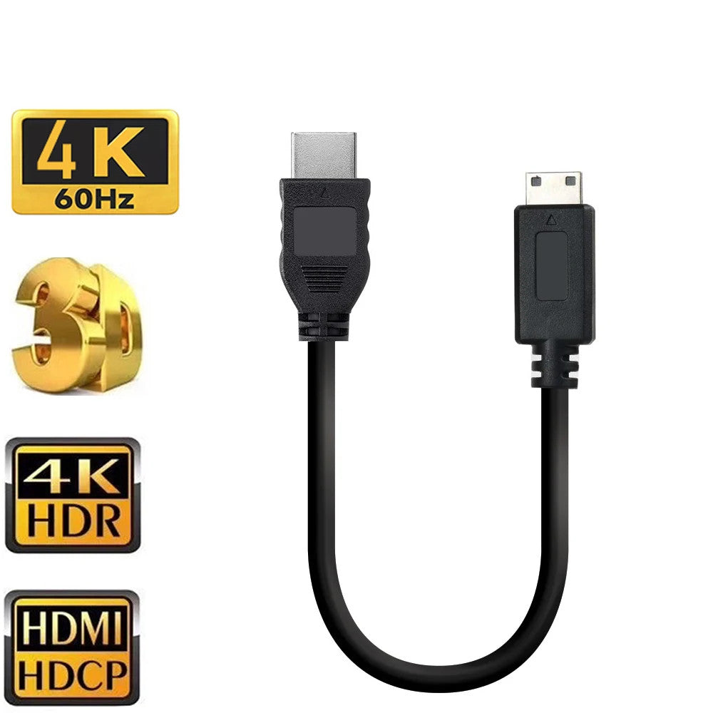 Mini HDMI to HDMI Cable 4K 60Hz Short Video Cord for Canon Sony Nikon Monitor