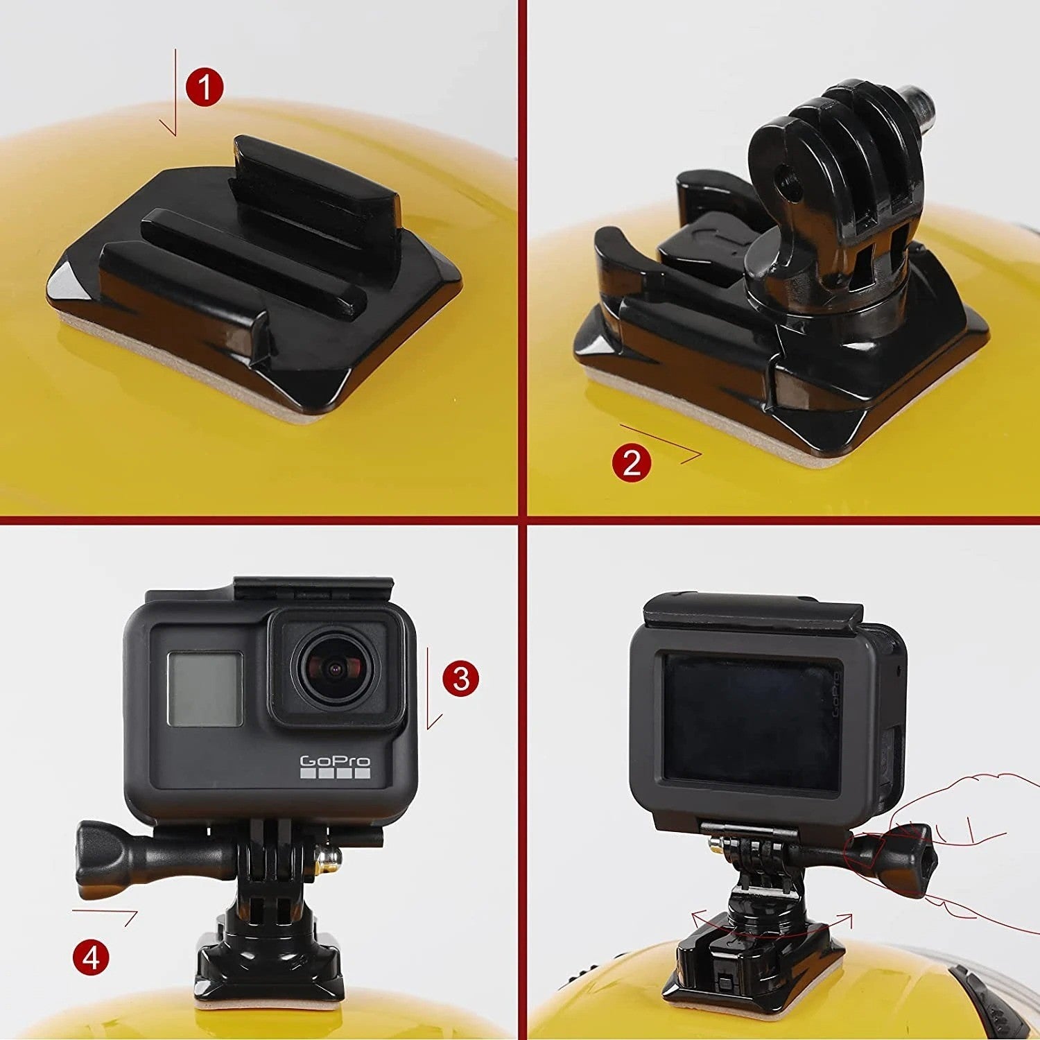 360° Rotating Quick Release Helmet Buckle Clip Mount for GoPro Hero 12 11 10 9+