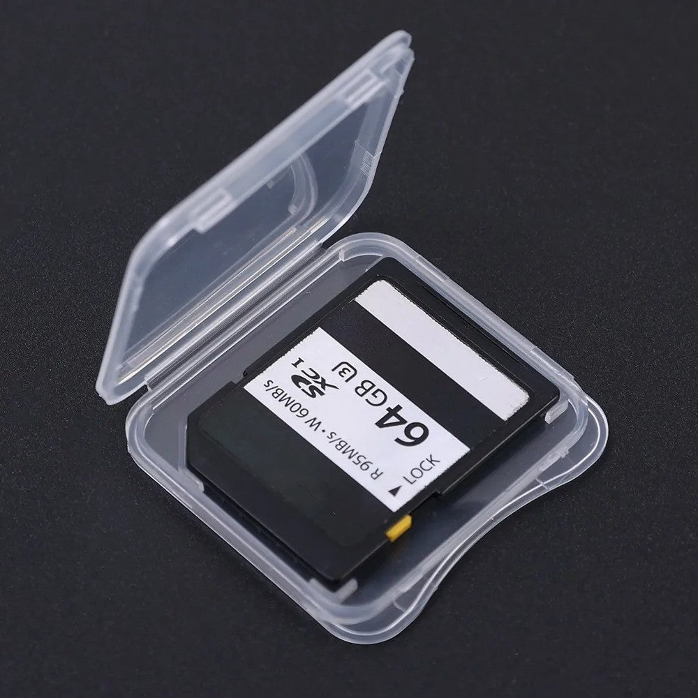 20X SD Card Holder Transparent Plastic Standard SD SDHC Memory Case Storage