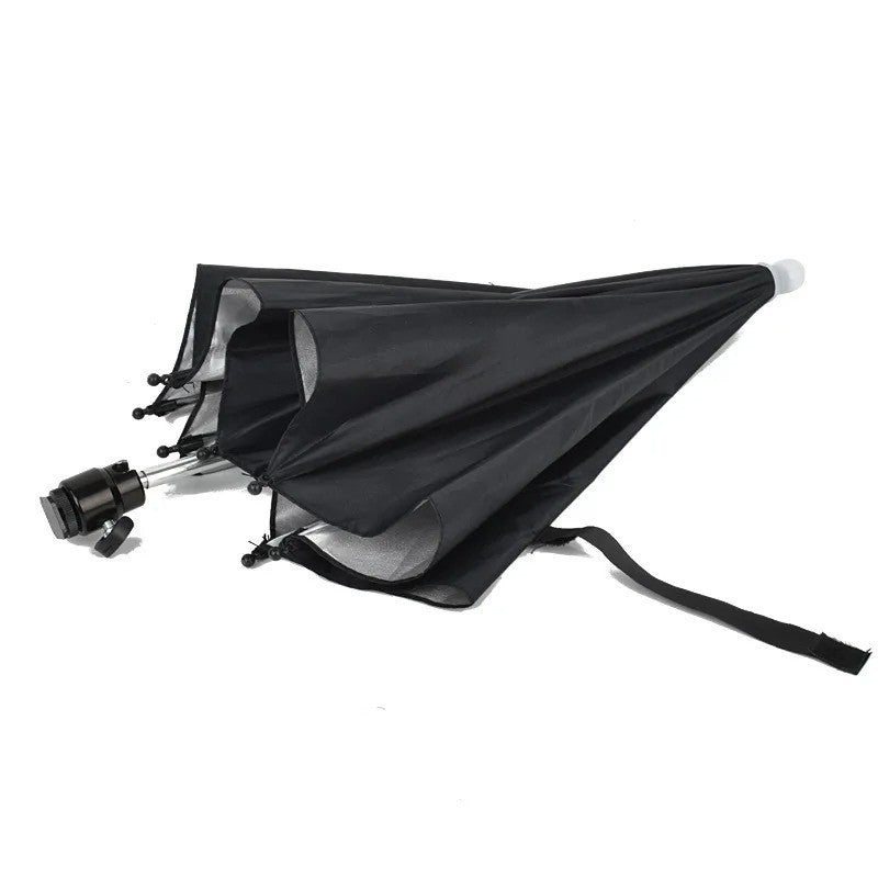 Black Camera Umbrella Sunshade Rain Holder Protector Hot Shoe Interface Black