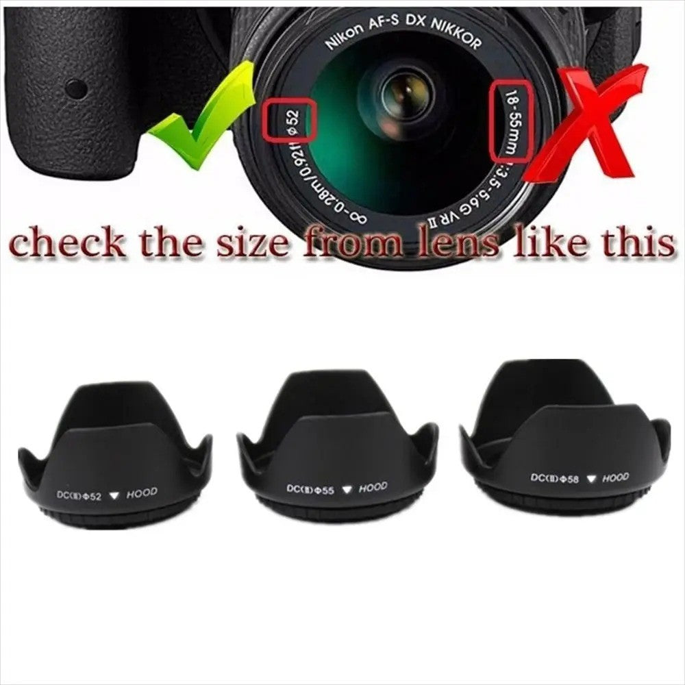 Universal Petal Screw-in Lens Hood Lens Shade 49/52/55/58/62/67/72/77/82/86/95mm