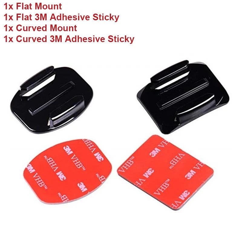 Adhesive Mount Kit Sticky Pads for GoPro Hero 13 12 11 10 9 Flat & Curved Helmet