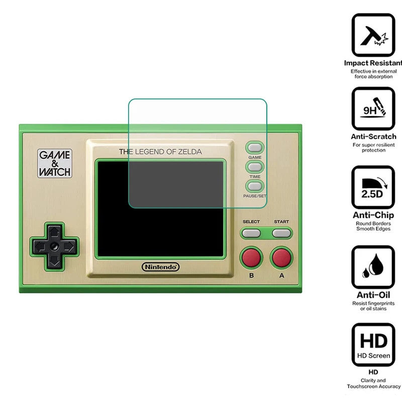 2x Tempered Glass Screen Protector for Nintendo Game & Watch Handheld Console