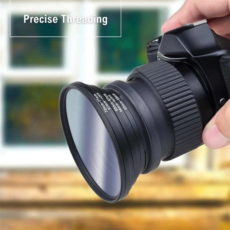 18 Pcs Filter Ring Adapter Set Lens Metal Stepping Rings Step Up Down Lenses