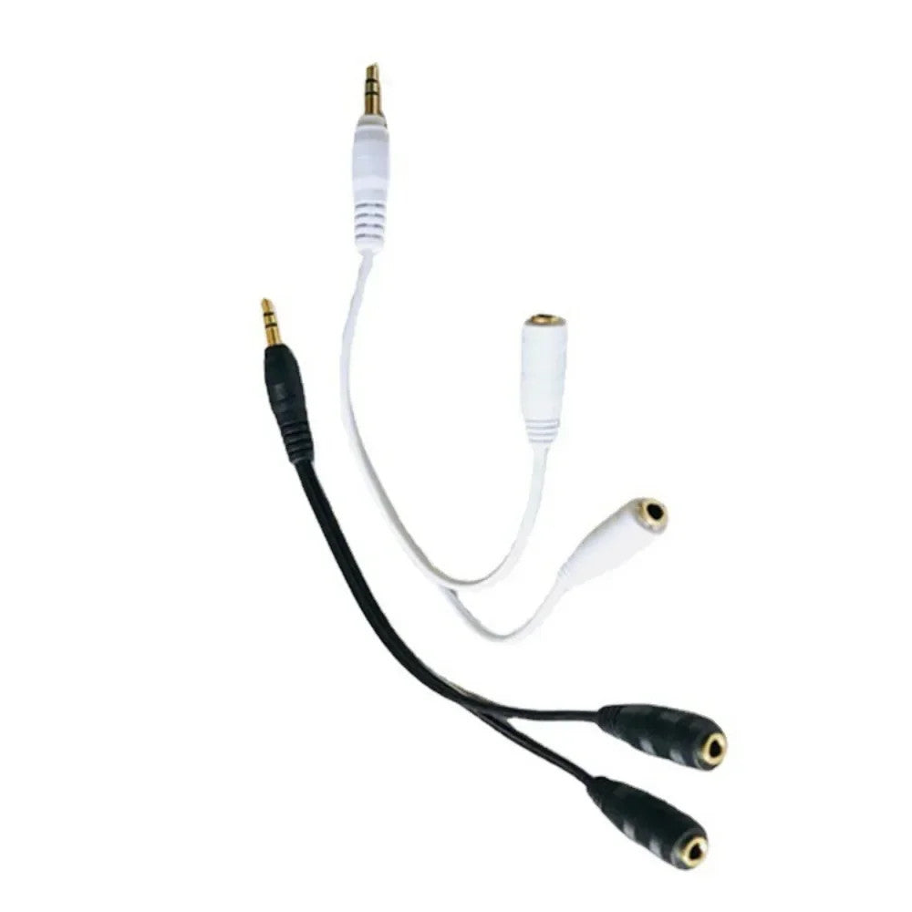 Dual Headphone Adapter 3.5mm Y Splitter Audio Cable Male to 2 Female PC Aux Cord