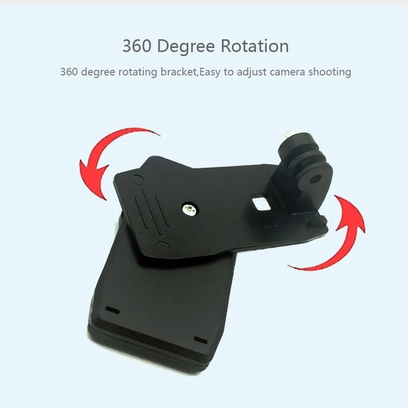 Action Camera 360° Rotation Backpack Hat Clip Clamp Mount For GoPro Hero DJI