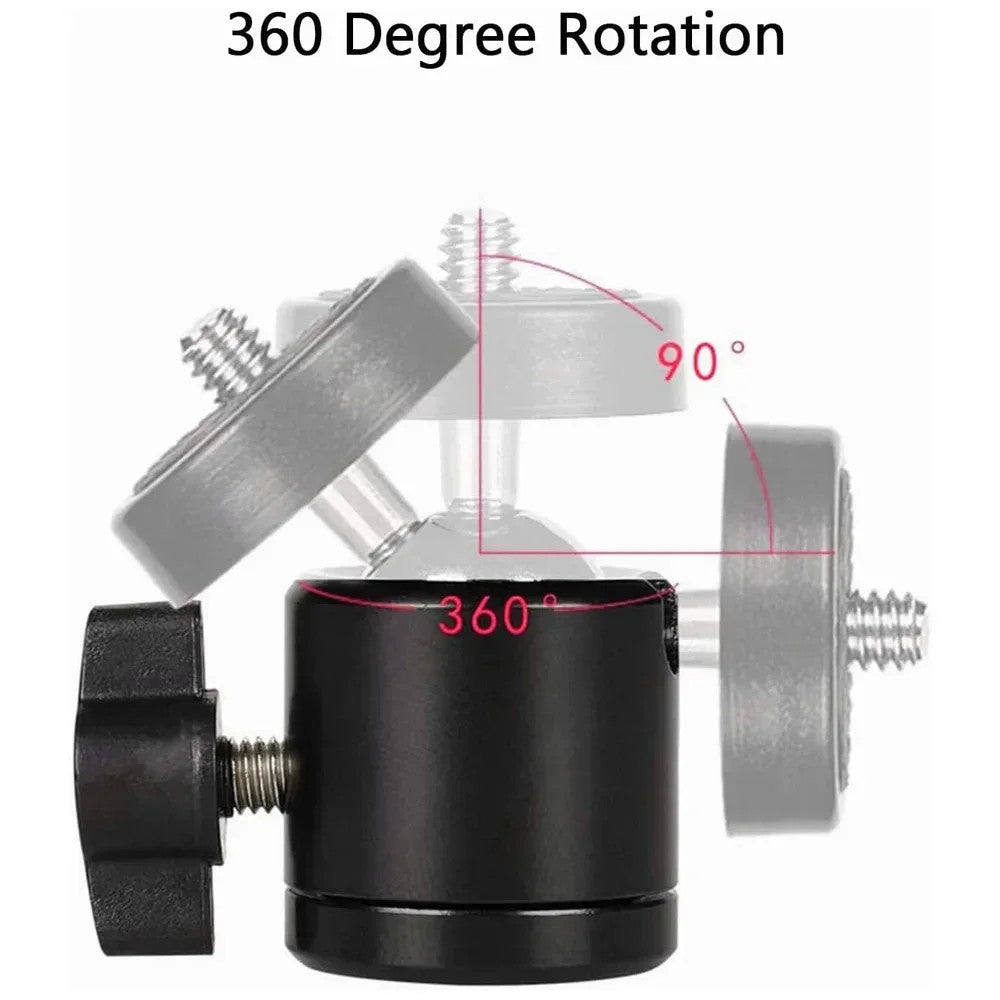 Hot Shoe 1/4 Tripod Mount Ball Head Adapter With Lock For DSLR LED Flash