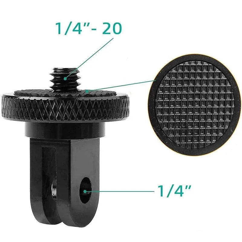 1/4 Inch Screw Tripod Adapter 360 Rotating Mount Holder for GoPro Insta360 DJI