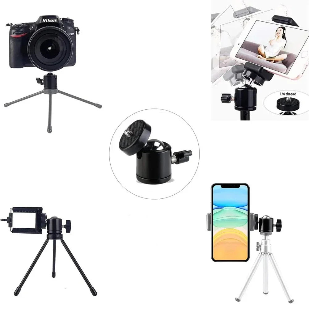 Hot Shoe 1/4 Tripod Mount Ball Head Adapter With Lock For DSLR LED Flash