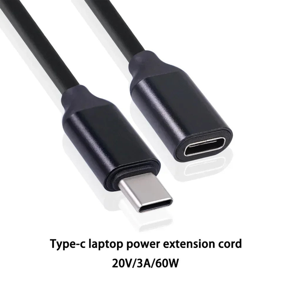 USB C Male to Female Extension Cable 60W 3A Fast Charge Data Wire Adapter Cord