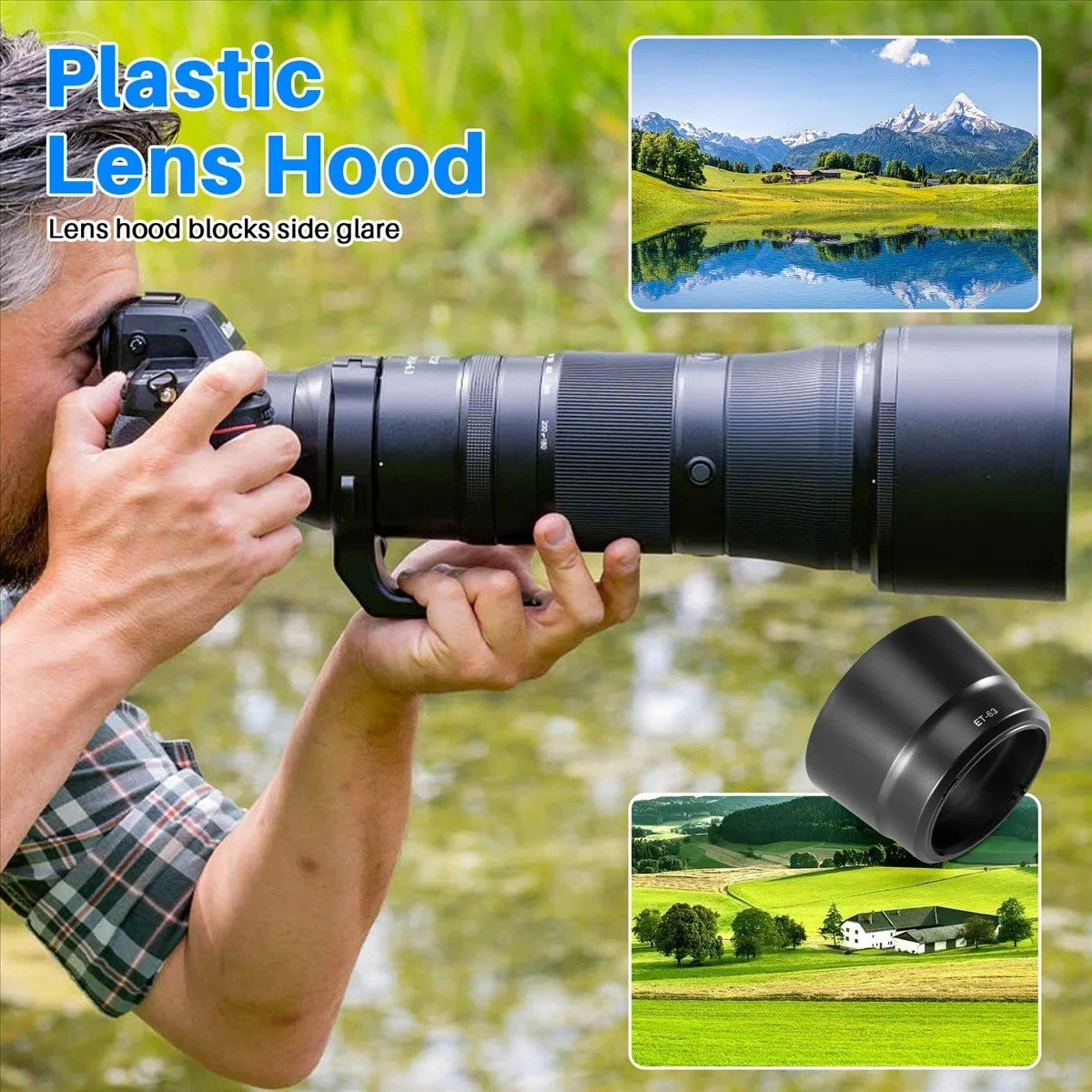 Camera Lens Hood ET-63 for Canon EF-S 55-250mm f/4-5.6 IS STM