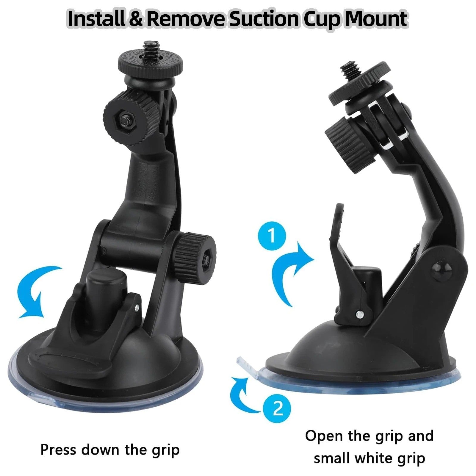 Extended Suction Cup Car Holder Mount Windshield Bracket for GoPro Hero Insta360