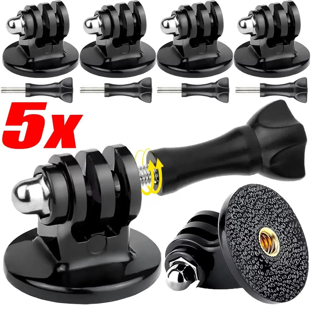 5PCS Tripod Mount Adapter 1/4 Screw Base for GoPro DJI Action Camera Black