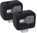 2-Pack Windslayer Cover Housing Frame Case for Gopro Hero 8 Black, Reduces Wind