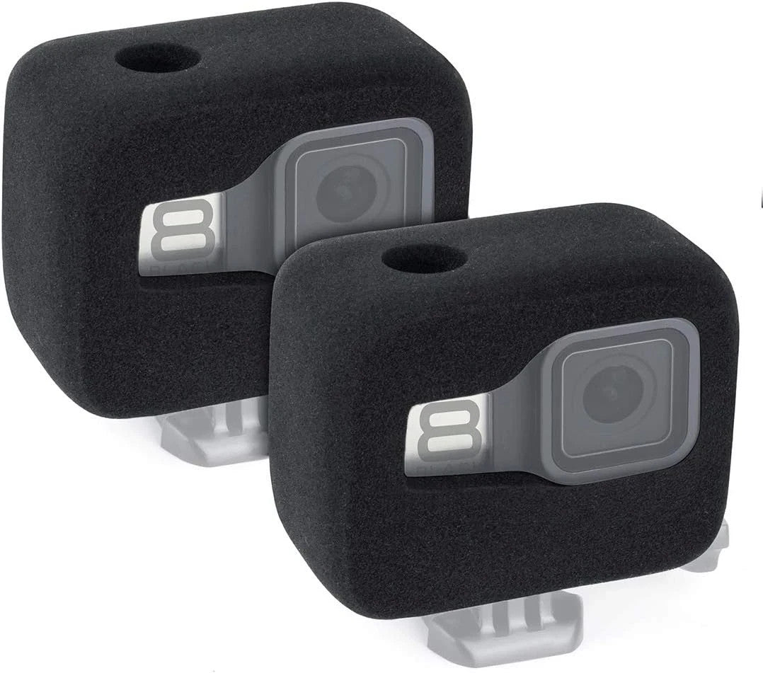 2-Pack Windslayer Cover Housing Frame Case for Gopro Hero 8 Black, Reduces Wind