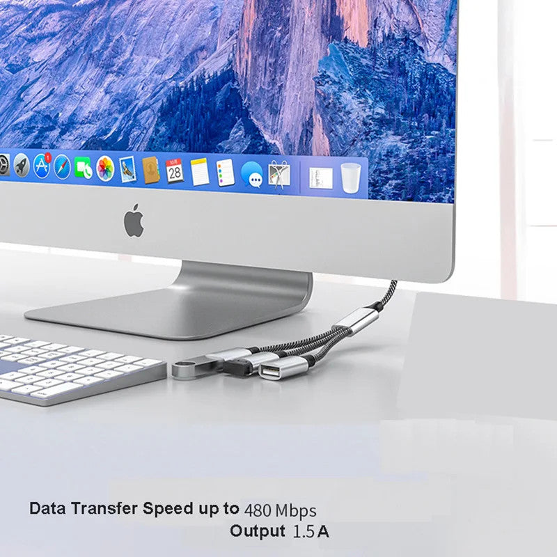 USB Cable Splitter Hub Multi Port Expander Adapter Dock Power Charging Extender