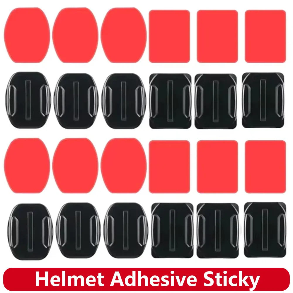 Adhesive Mount Kit Sticky Pads for GoPro Hero 13 12 11 10 9 Flat & Curved Helmet