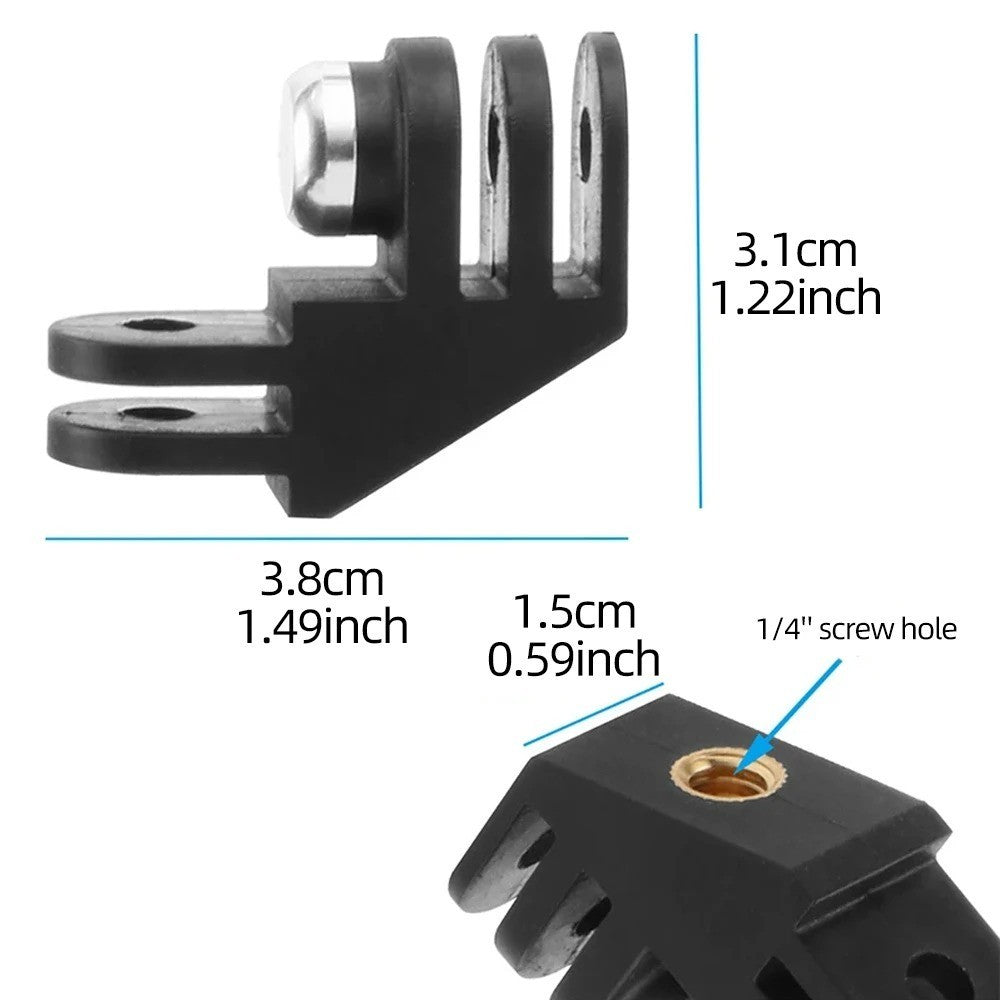 90 Degree Direction Adapter Elbow Mount For GoPro Hero 13 12 11 10 9 DJI Action
