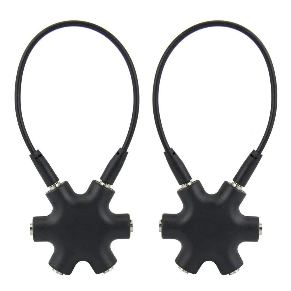 2PCS 5-Way 3.5mm Audio Splitter Adapter Multi Headphone Aux Cable Stereo Cord